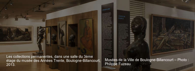 Les collections permanentes, dans une salle du 3ème étage du musée des Années Trente, Boulogne-Billancourt, 2013.