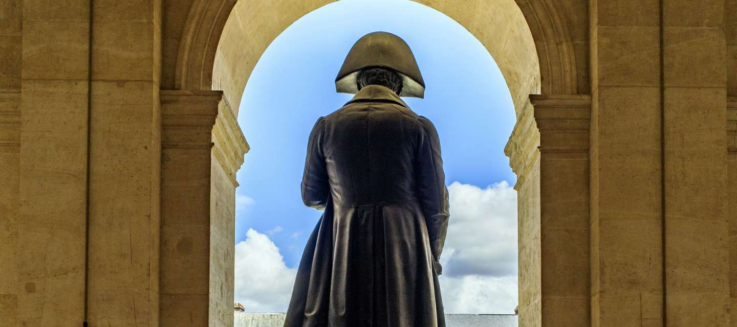 The Invalides, statue of Napoleon, from behind. Paris 2017