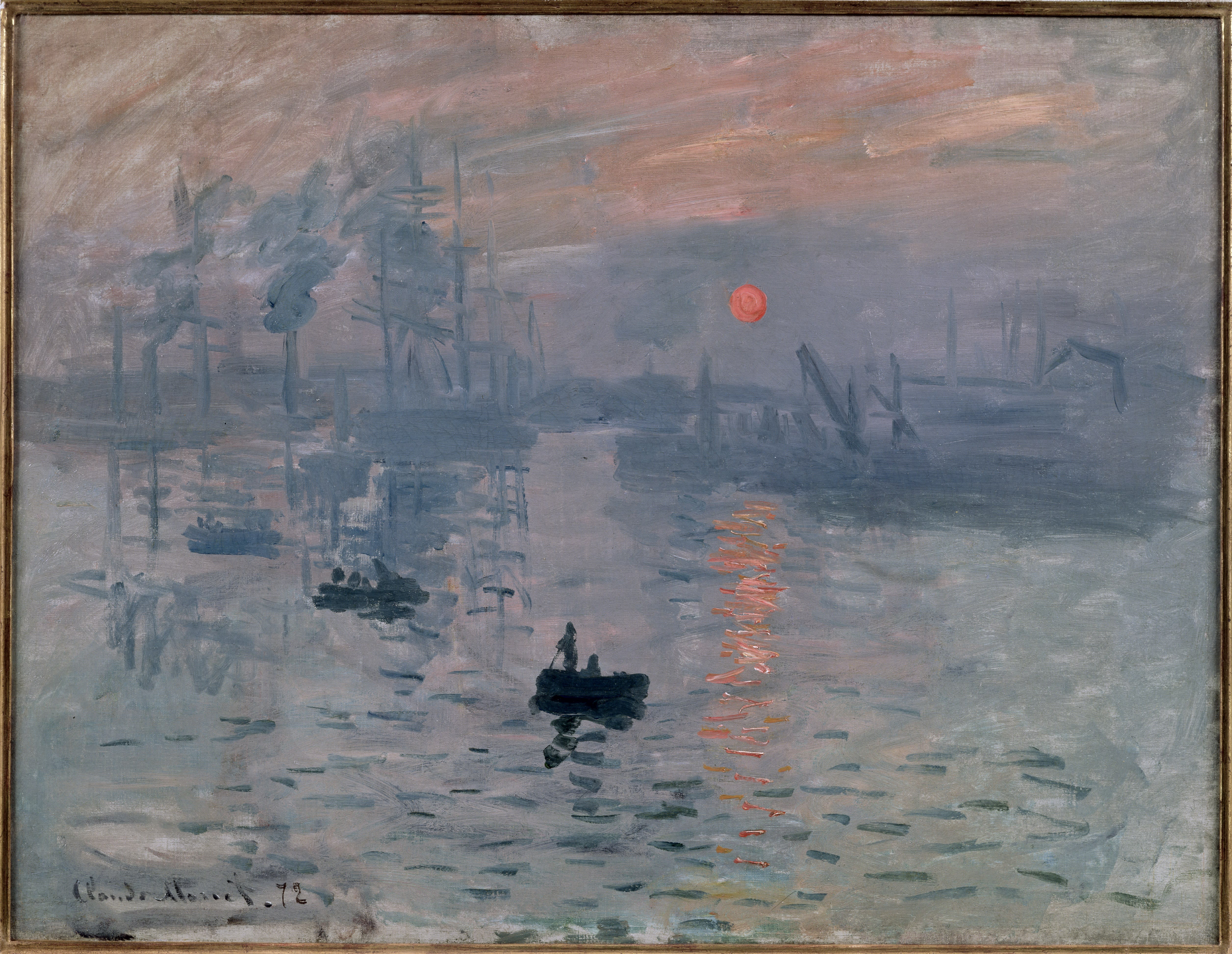 Claude Monet sunrise printing 1872 oil on canvas