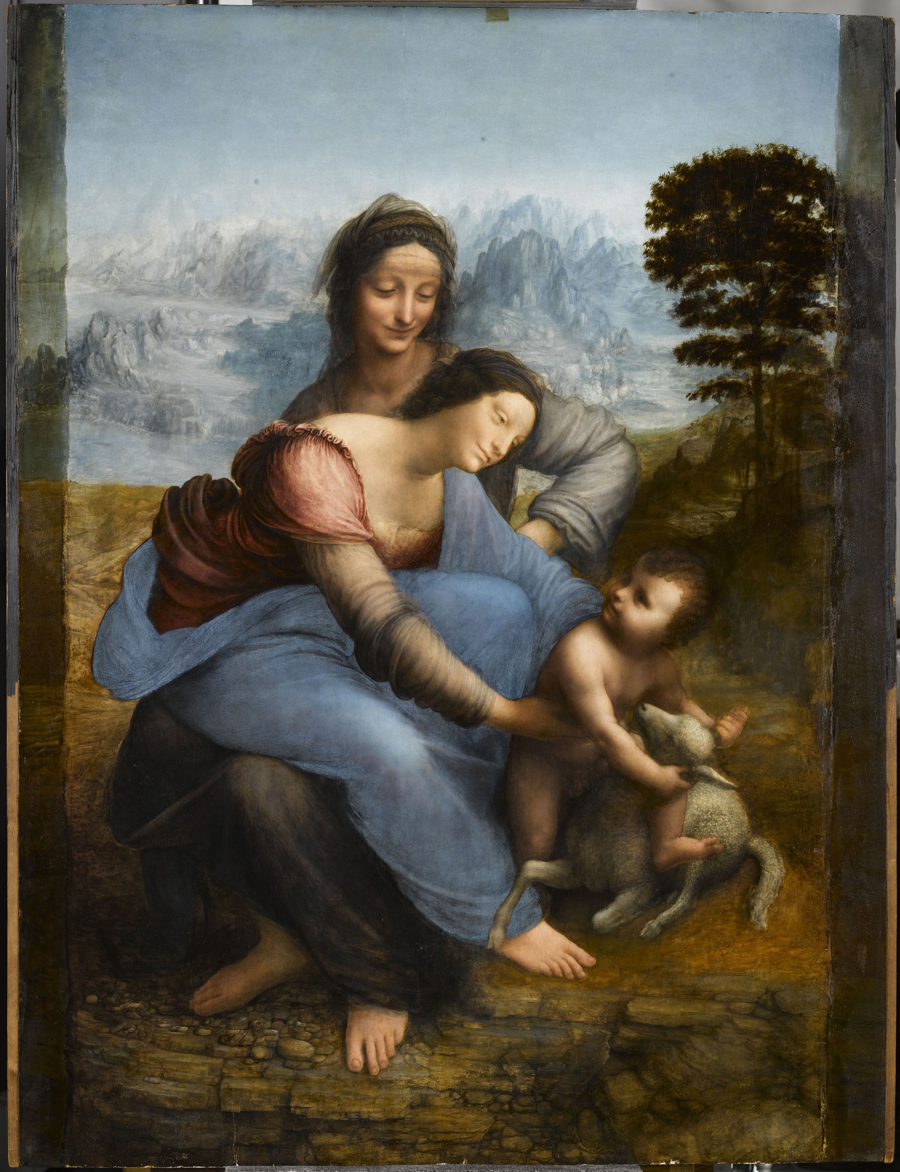 Musée du Louvre%252C la Vierge et l’Enfant jouant avec un agneau%252C dit La Sainte Anne.