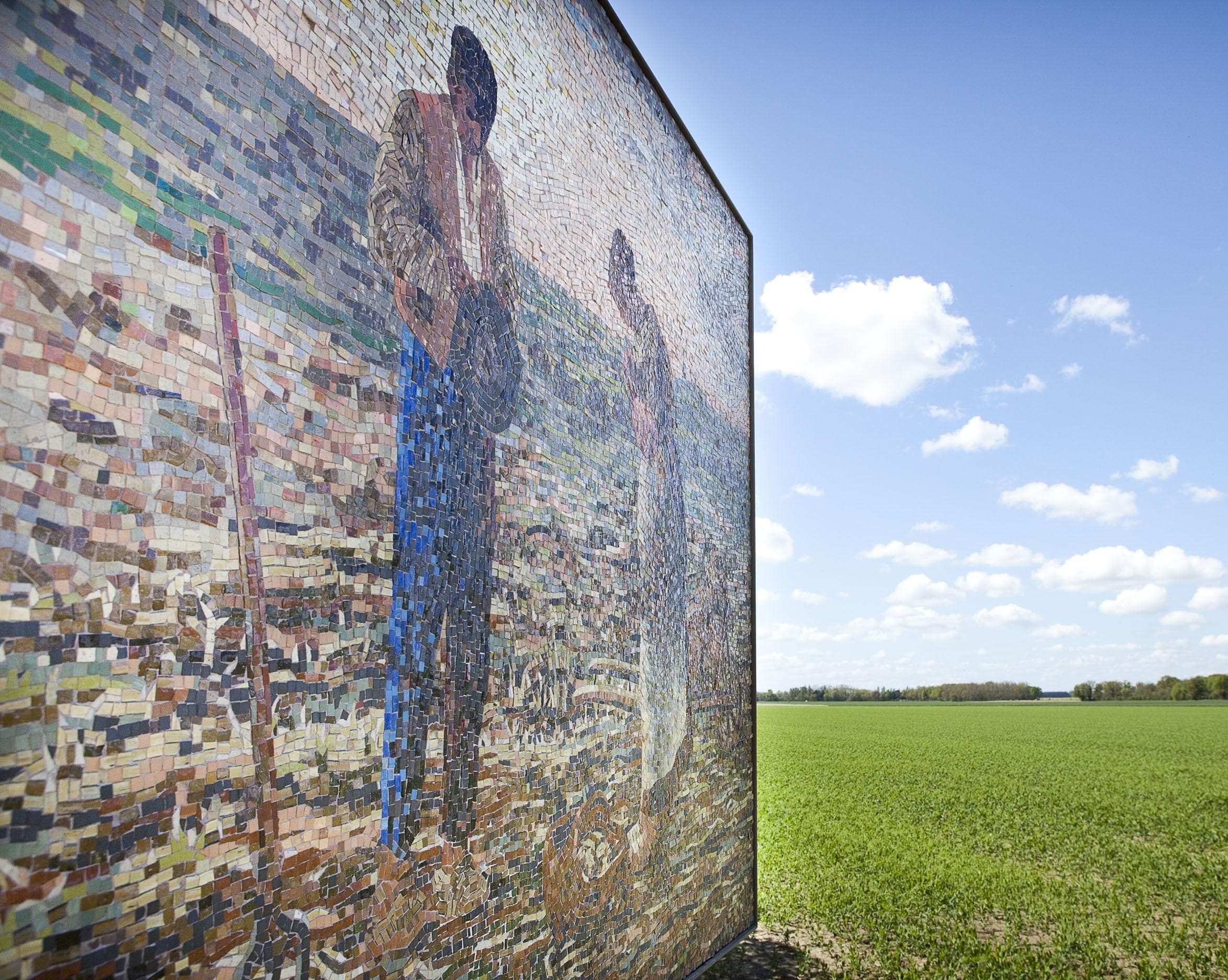 Tableau de mosaïque à l'endroit où a été peint L'Angélus