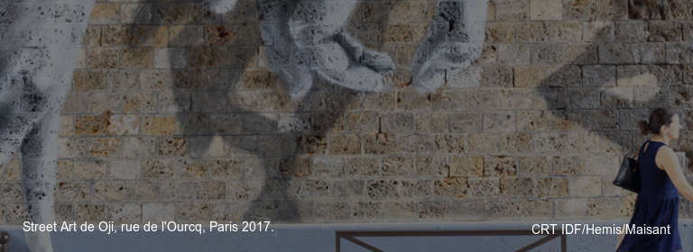 Street Art de Oji, rue de l'Ourcq, Paris 2017.