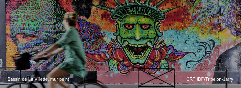 Bassin de La Villette, mur peint