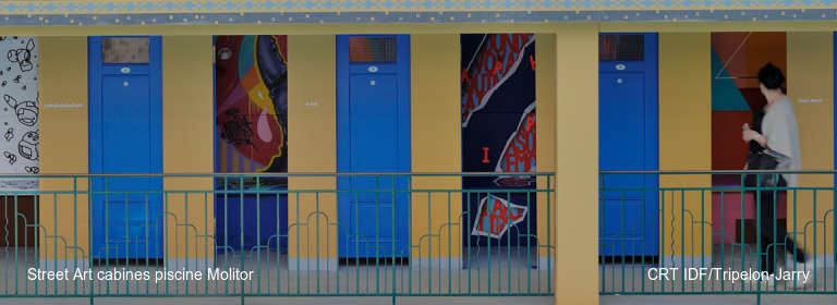 Street Art cabines piscine Molitor