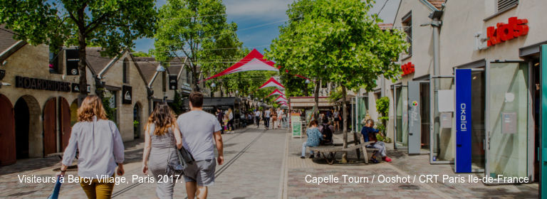 Visiteurs à Bercy Village, Paris 2017. Capelle Tourn / Ooshot / CRT Paris Ile-de-France