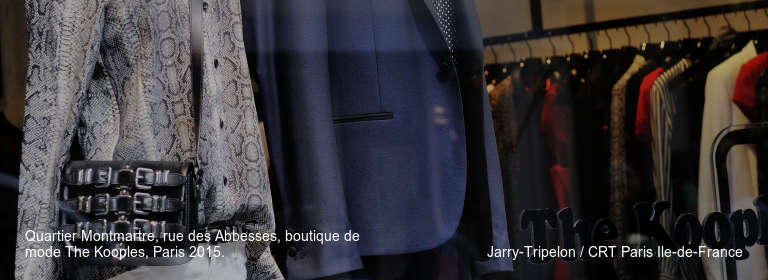 Quartier Montmartre, rue des Abbesses, boutique de mode The Kooples, Paris 2015. Jarry-Tripelon / CRT Paris Ile-de-France