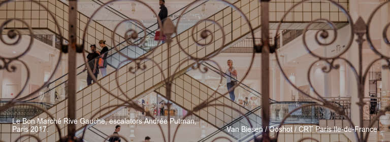 Le Bon Marché Rive Gauche, escalators Andrée Putman, Paris 2017.