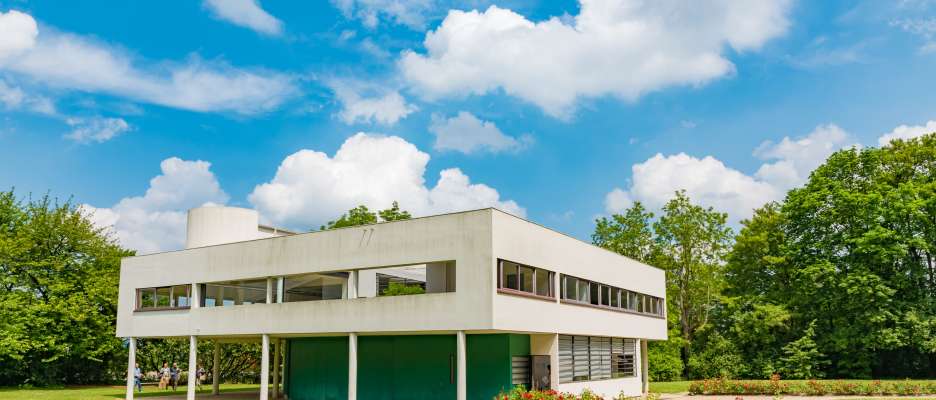 Villa Savoye, a modernist villa and gatelodge in Poissy