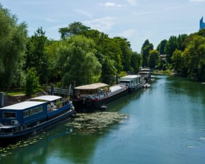 Houseboats on the Seine in Neuilly-sur-Seine
