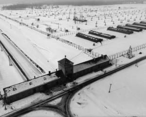 Vue aérienne du site de Birkenau.