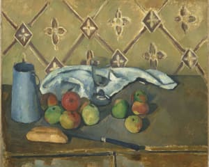 Paul Cezanne, Fruits, serviette et boite à lait, vers 1880, huile sur toile