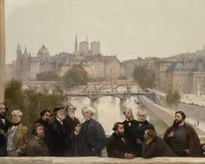 Tableau Le panorama du siècle : Dupré, Rousseau, Isabey, Millet, Couture, Daubigny, Diaz, Corot, Troyon, Fromentin, Barye, Decamp, Courbet, Robert-Fleury