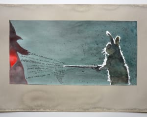 Lapin chasseur, 2020   Acrylique sur papier