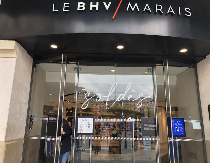 BHV Mariais entrance during sales