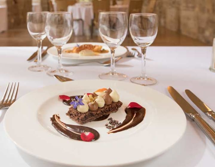 Délice de chocolat au restaurant la Table de Royaumont, Abbaye de Royaumont