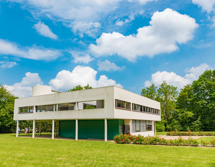 Villa Savoye, a modernist villa and gatelodge in Poissy