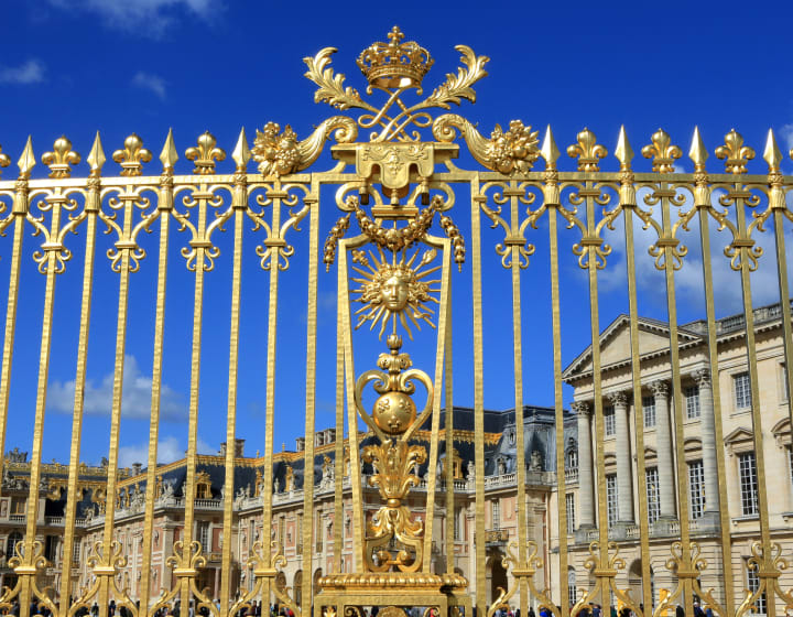 The royal grid with gold at the end of the Palace of Versailles