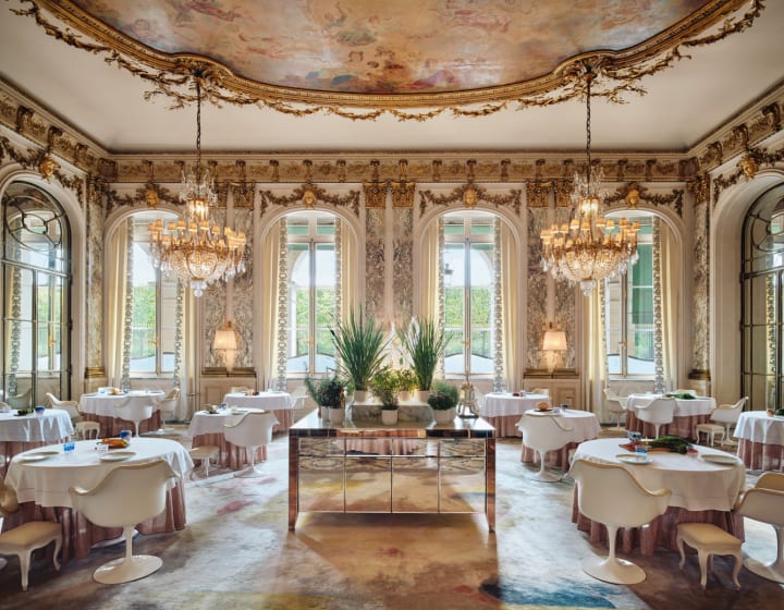 Intérieur du restaurant le l'hôtel Le Meurice, Alain Ducasse