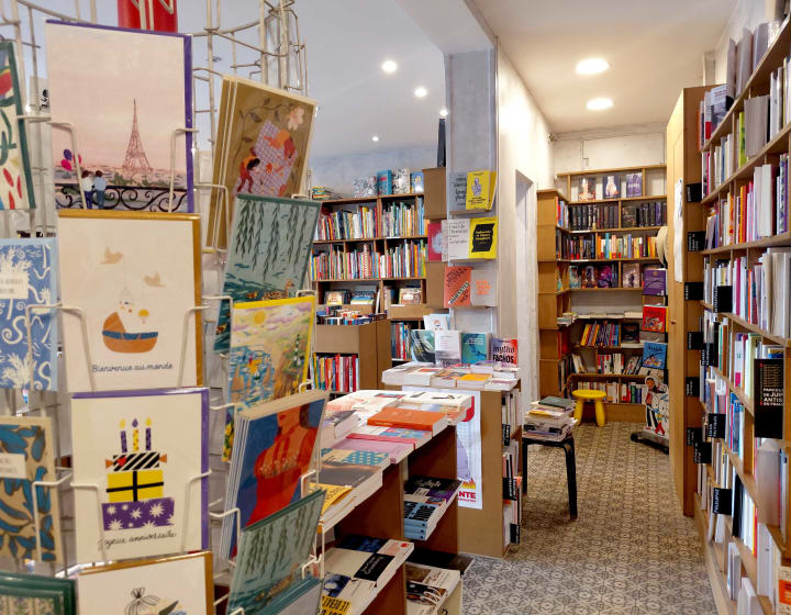 Intérieur de la librairie Contre/Ciel à Saint-Ouen-sur-Seine