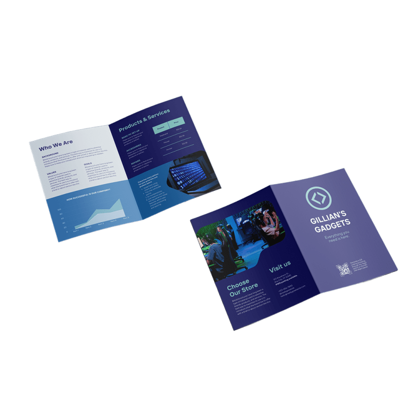 Brochures packaging example