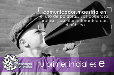 Letra E: Como primera inicial de tu nombre o apellido