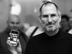 Chief Executive Officer of Apple, Steve Jobs attends a press conference in central London, 18 September 2007. Apple announced here Tuesday that Britain would be the first European country to get its much-vaunted iPhone, when mobile phone operator O2 launches the gadget on November 9. Apple chief Steve Jobs told a London press conference that O2, owned by Spain's Telefonica, has won an exclusive contract to distribute the iPhone in Britain for "cultural," rather than economic, reasons. He said the iPhone would retail in Britain at 269 pounds (387 euros, 536 dollars). AFP PHOTO/SHAUN CURRY (Photo credit should read SHAUN CURRY/AFP/Getty Images)