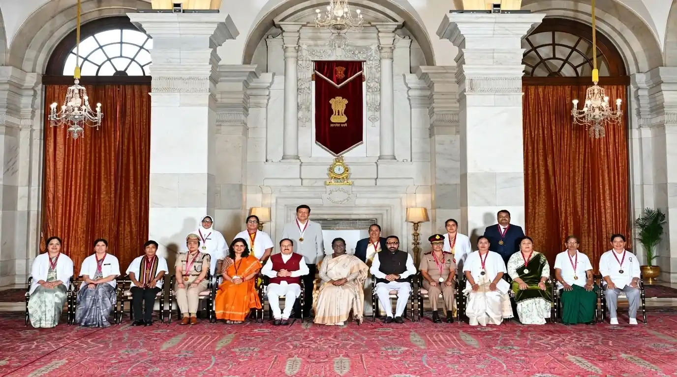 National Florence Nightingale Awards 2026: President Murmu Honours 15 Nurses National Florence Nightingale Awards 2026: President Murmu Honours 15 Nurses