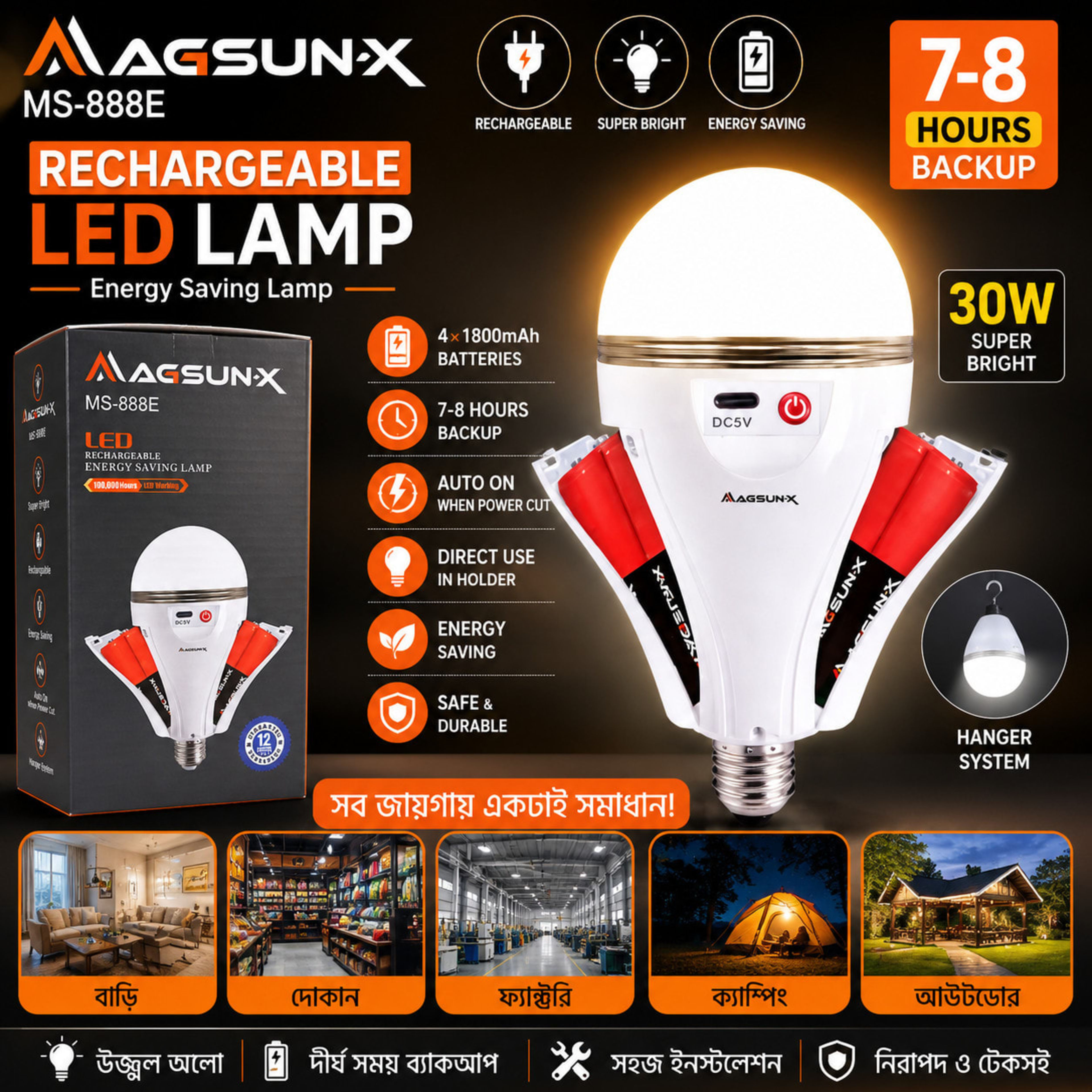 30W Rechargeable LED Emergency