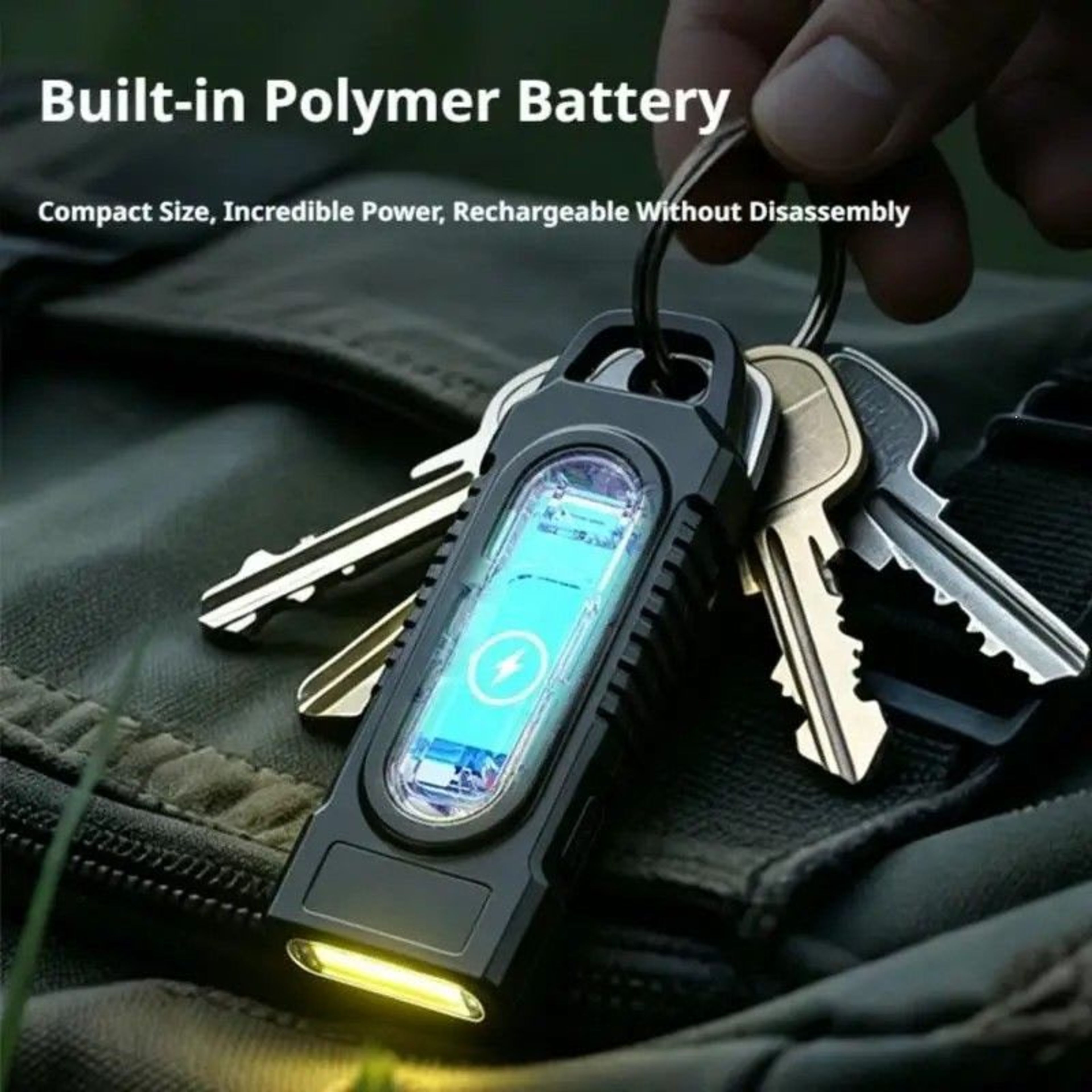Rechargeable Keychain Flashlight USB Type-C - Image 3