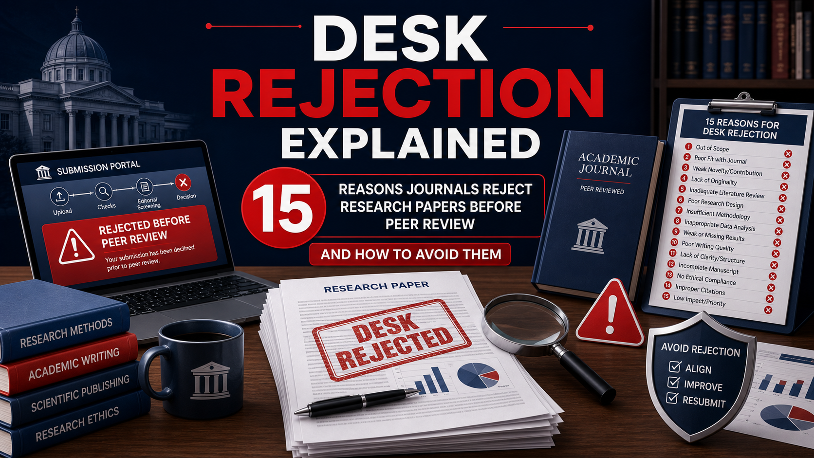 Desk Rejection Explained: 15 Reasons Journals Reject Research Papers Before Peer Review (And How to Avoid Them)