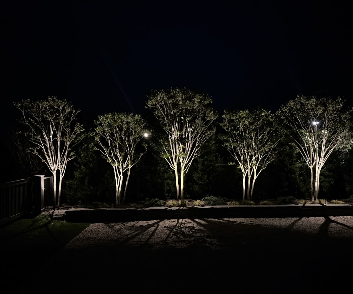 Manhasset landscape lighting for a secure evening approach