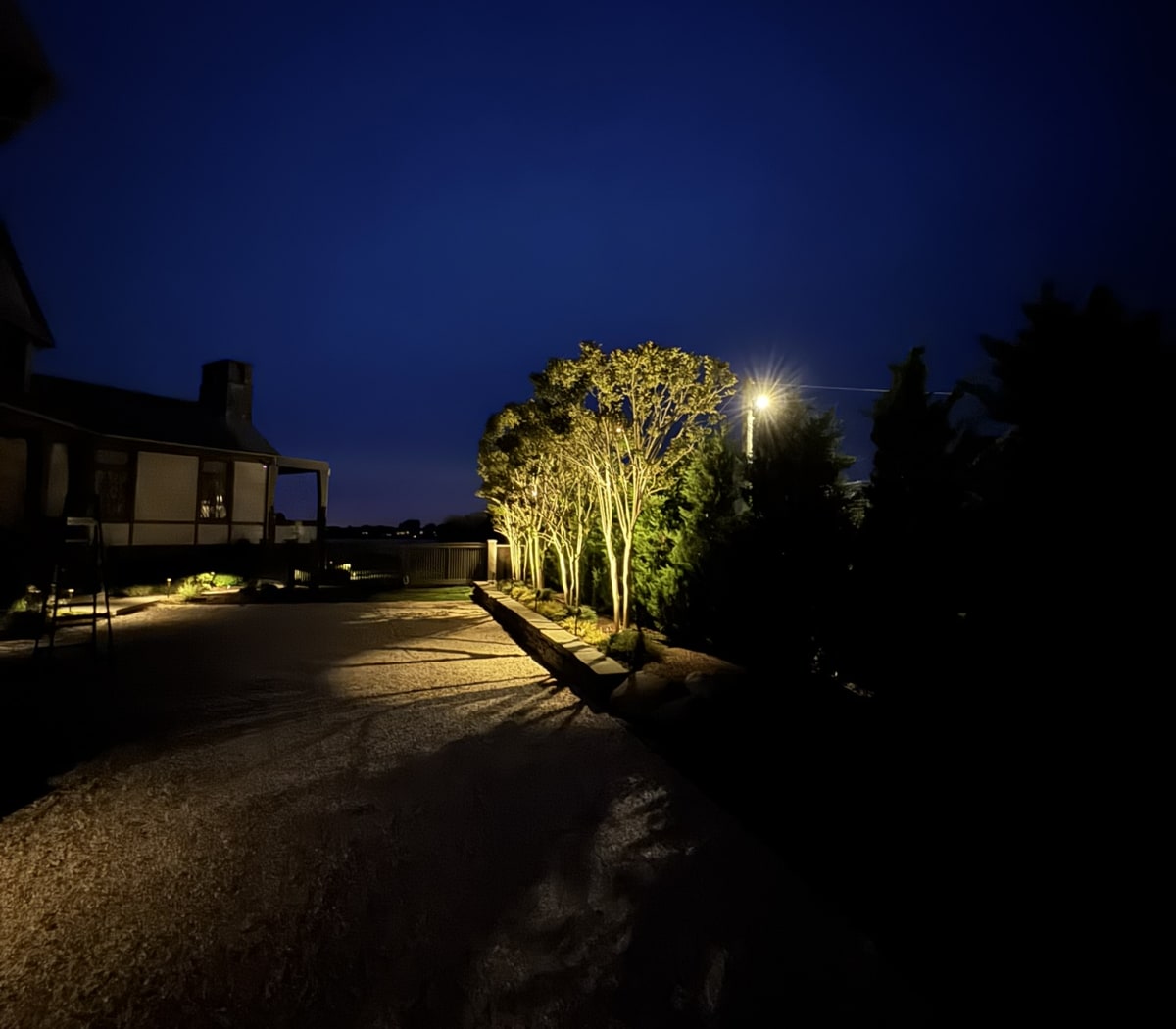 Manhasset landscape lighting at a residential property