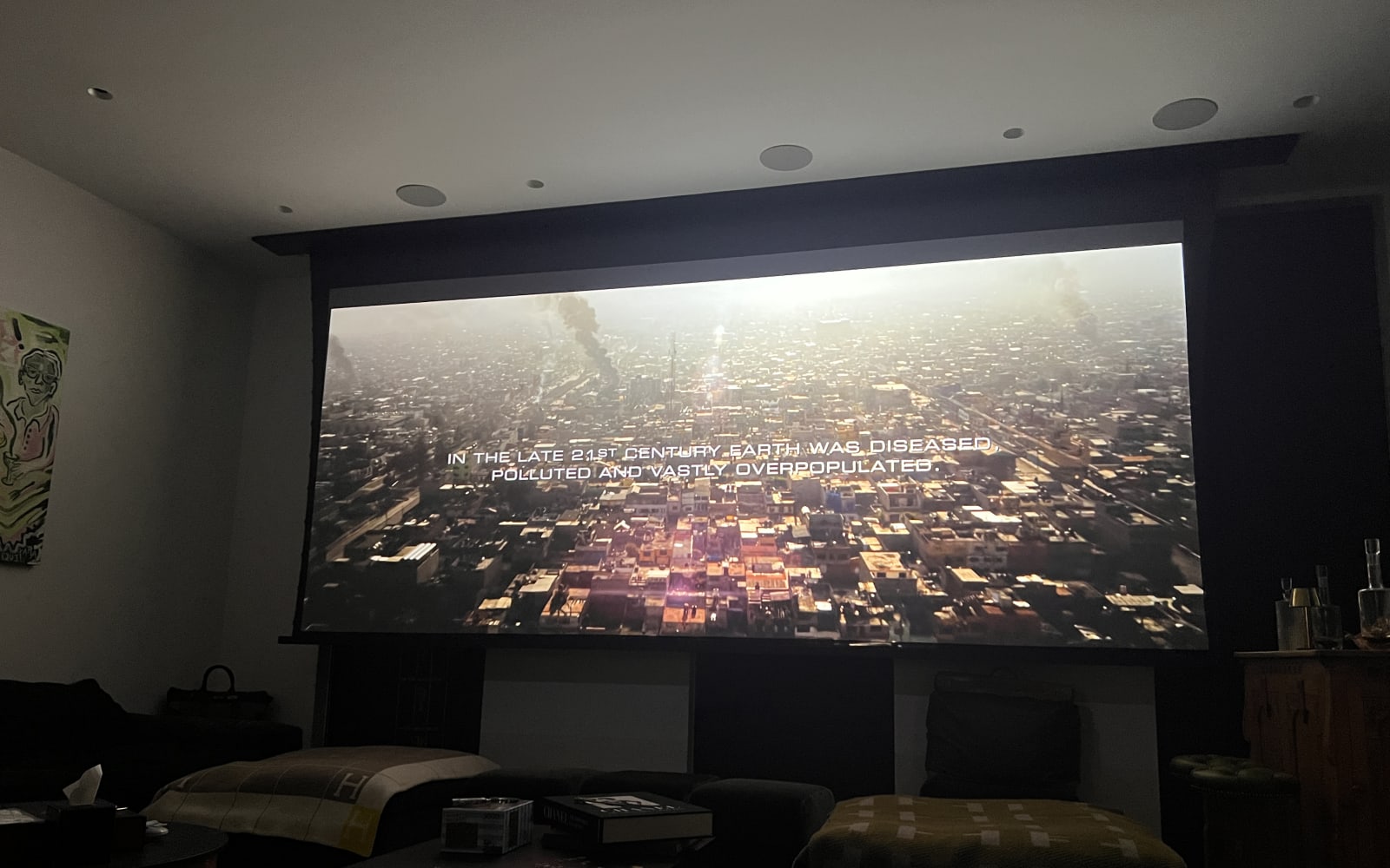 Luxury home theater integrated with a Savant smart home system