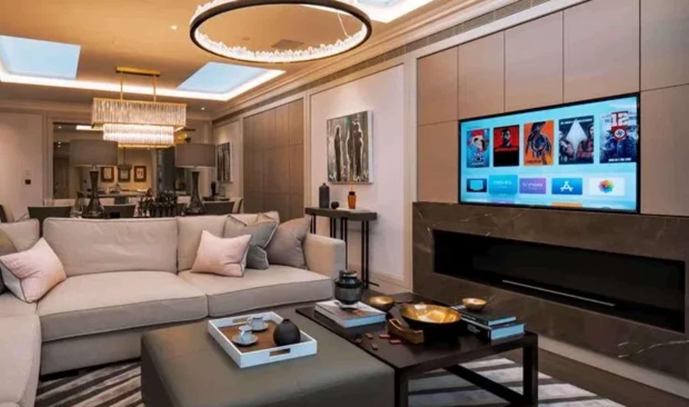 Smart home automation integrated into a luxury Financial District residence in New York City