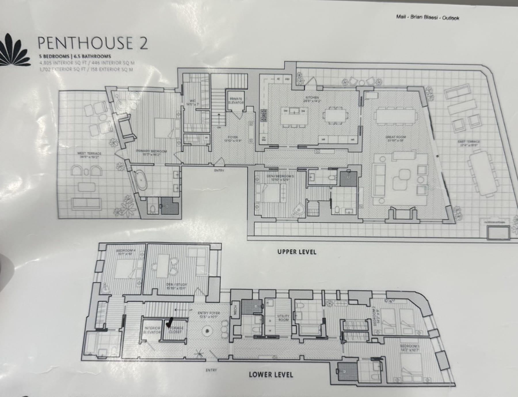 Penthouse floor plan used to coordinate home technology and network planning