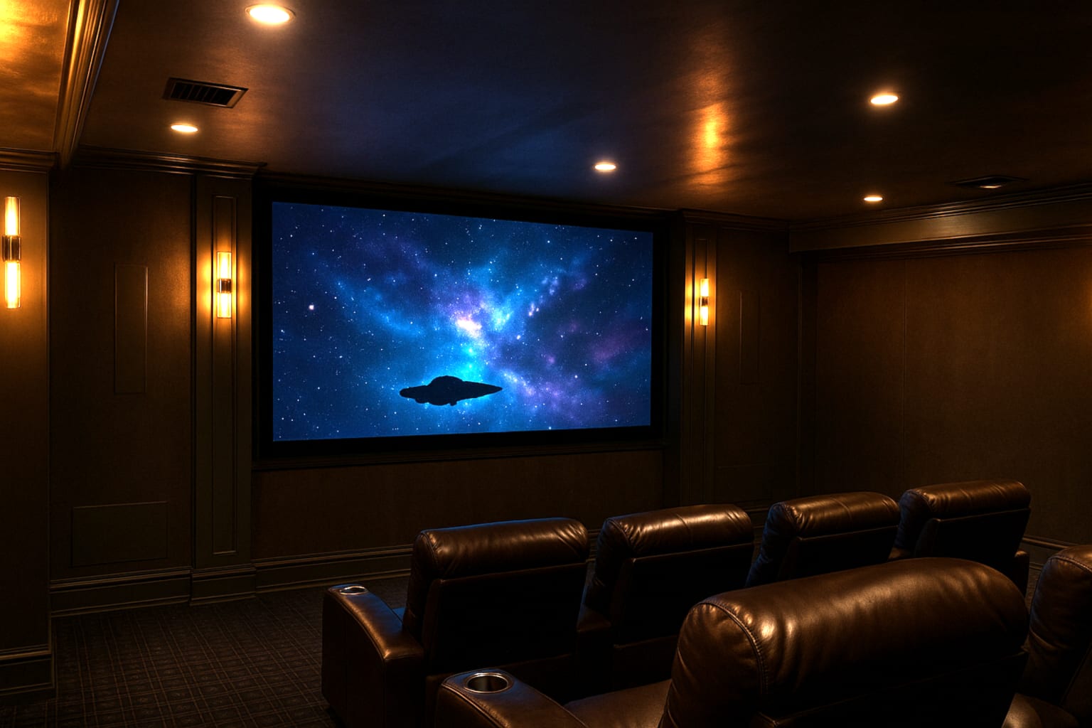 Home theater speakers and acoustic design for a Manhattan attached residence