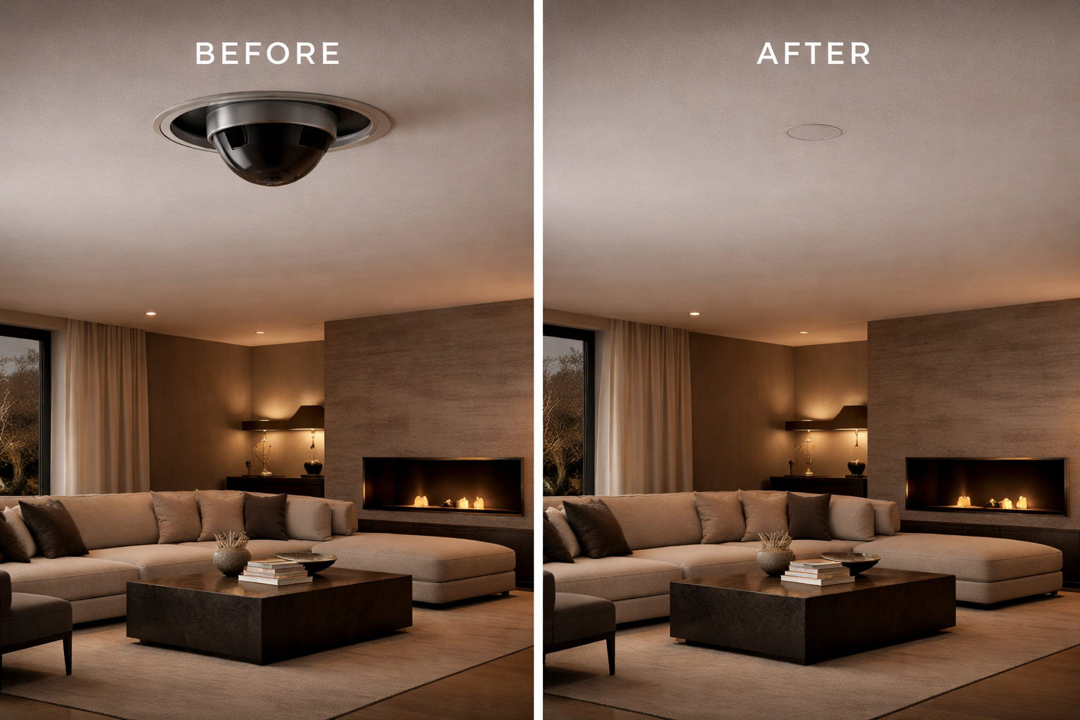 Architectural lighting detail in a Water Mill residence integrated by Home Technology Experts