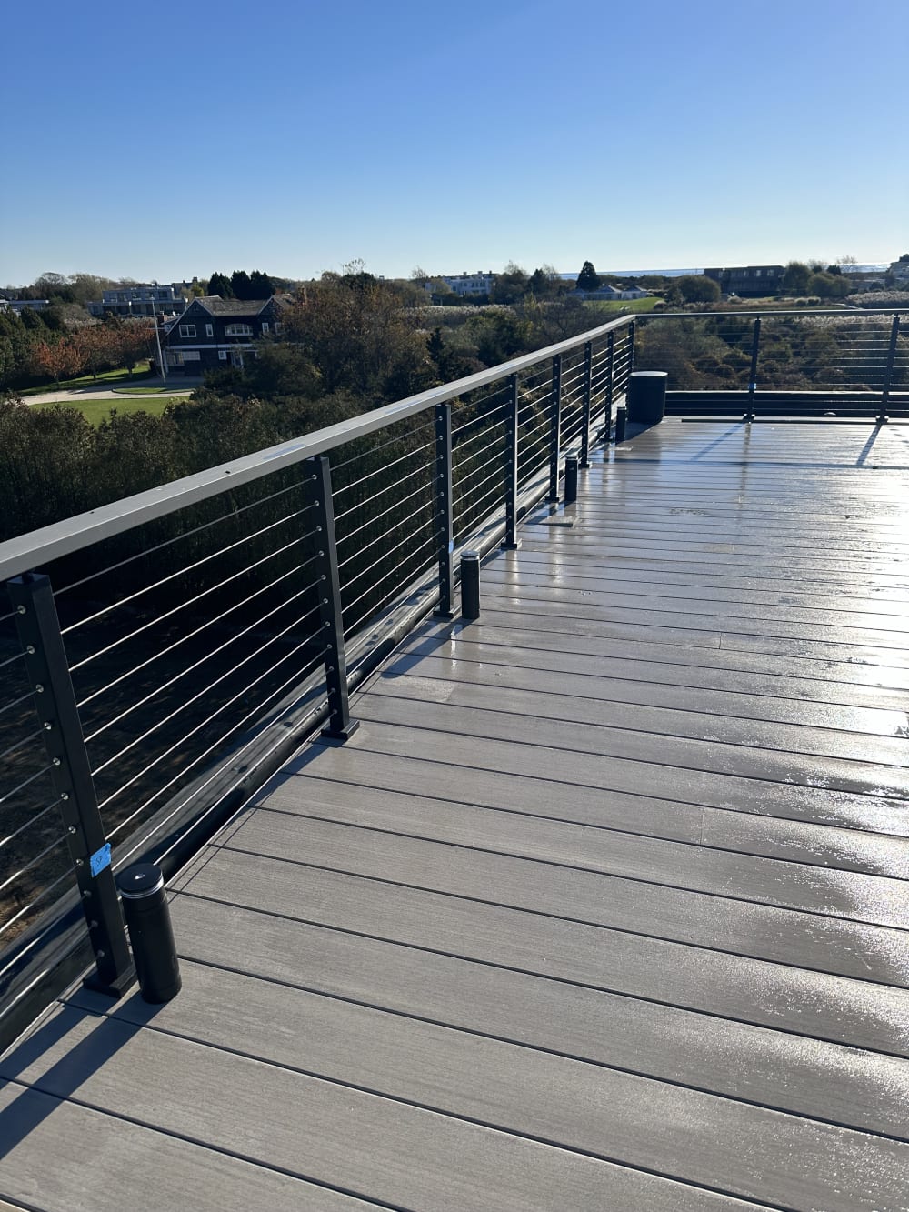 HTE landscape lighting and outdoor terrace installation — Hamptons new construction
