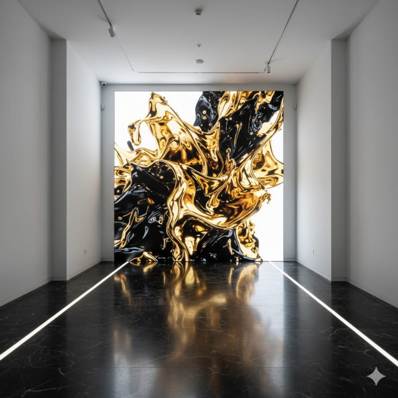 MicroLED digital art wall — luxury Hamptons estate