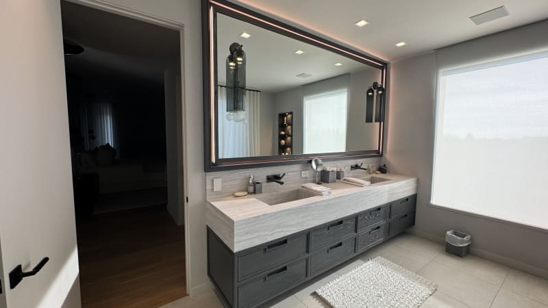 HTE luxury bathroom lighting installation — Hamptons residence