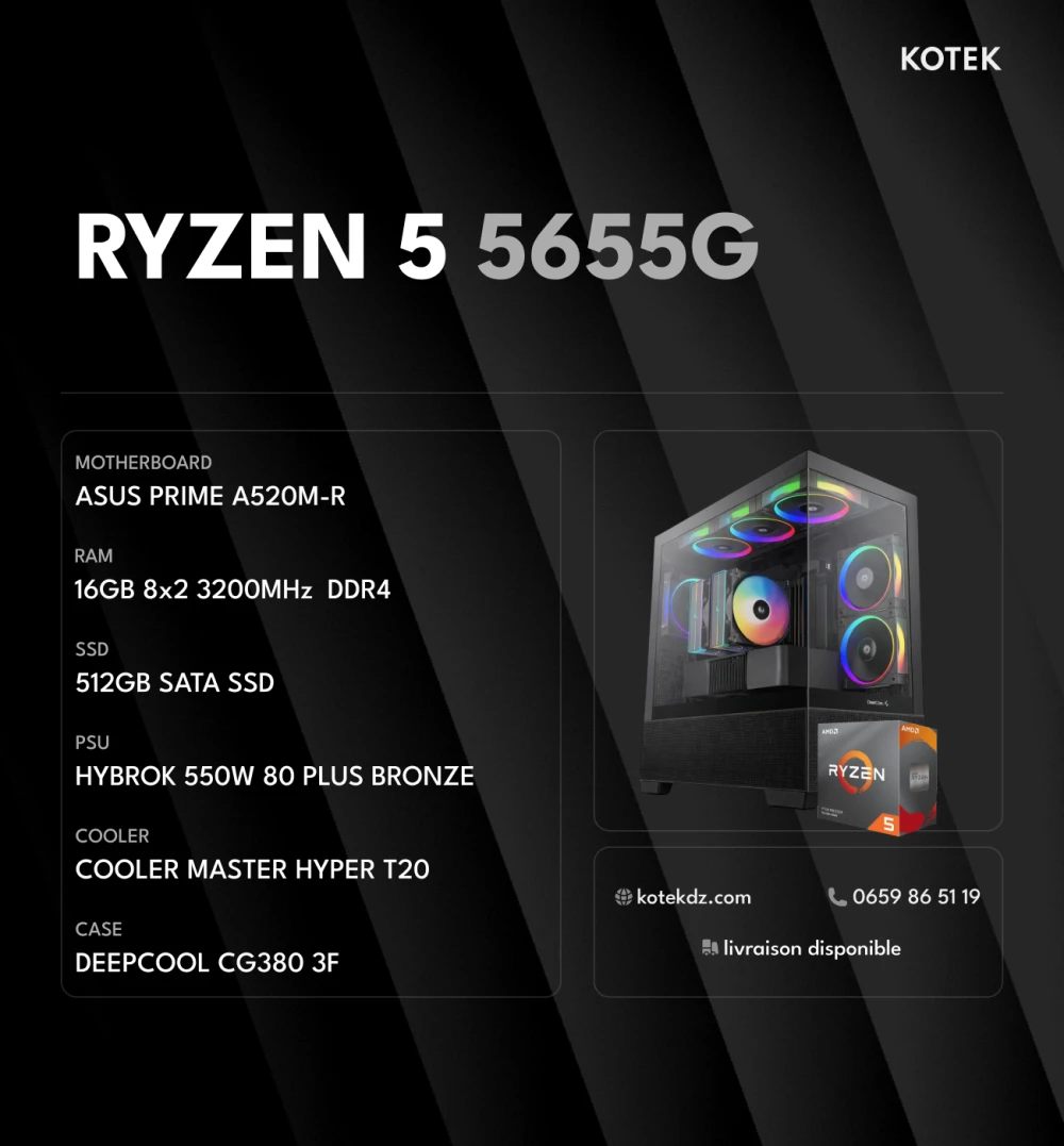 RYZEN 5 5655G / 16GB RAM DDR4 / 512GB SSD