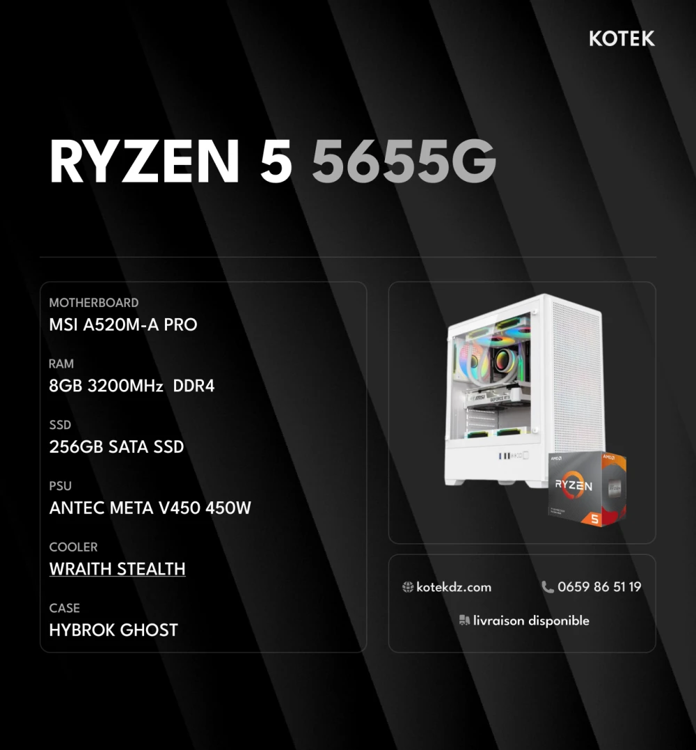 RYZEN 5 5655G / 8GB RAM DDR4 / 256 GB SSD
