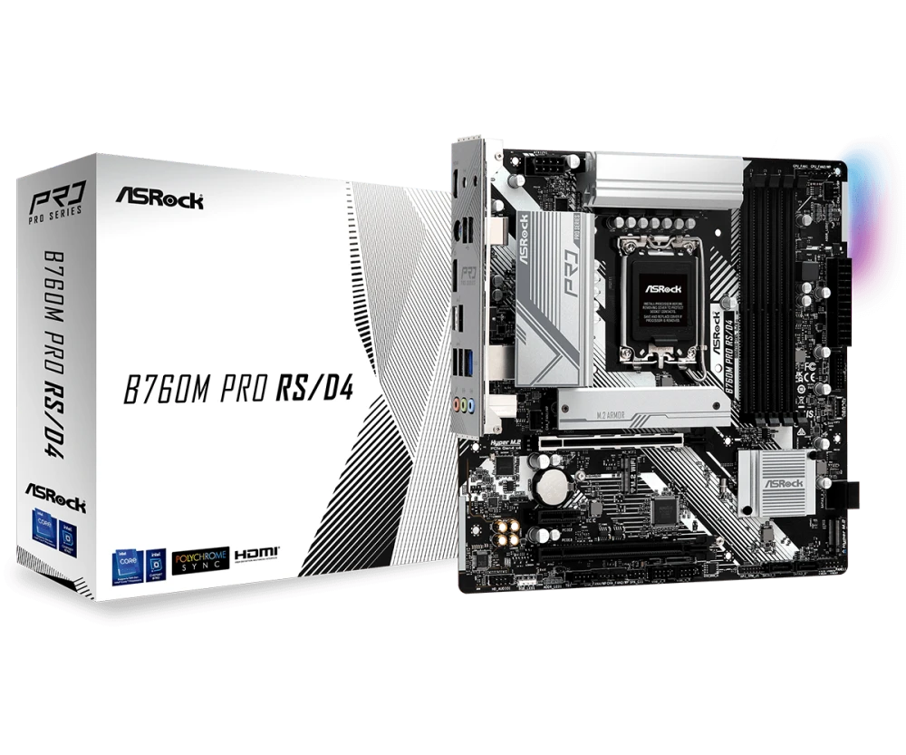 ASRock B760M Pro RS/D4 – Carte mère Micro-ATX LGA1700 DDR4