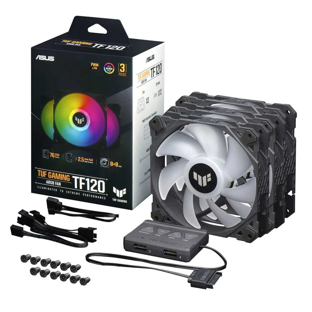 ASUS TUF Gaming TF120 ARGB x3 BLACK/WHITE
