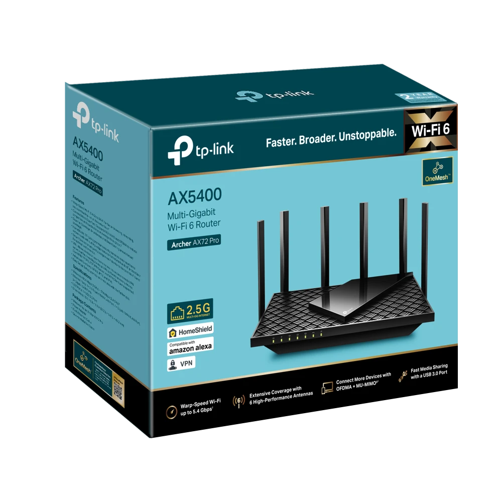 Archer AX72 Pro Routeur WiFi 6 AX5400 bi-bande Gigabit