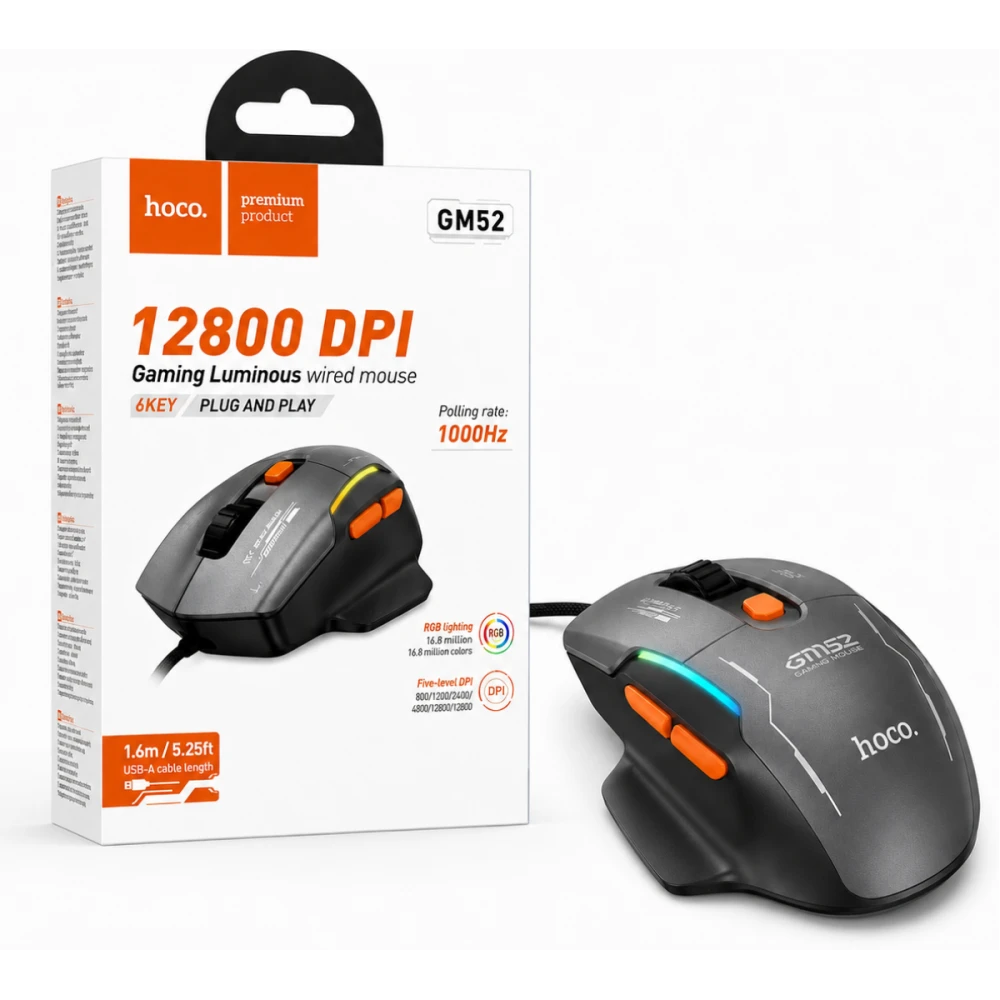 HOCO GM52 Reddy RGB Souris Gaming