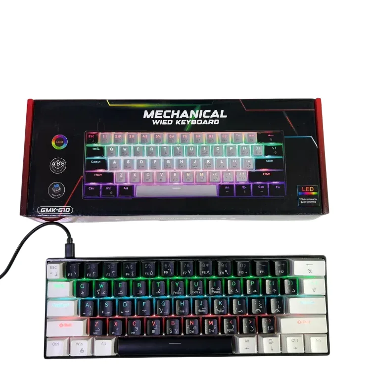 CLAVIER MECANIQUE GMK-610 BLEU SWITCH BLACK & WHITE