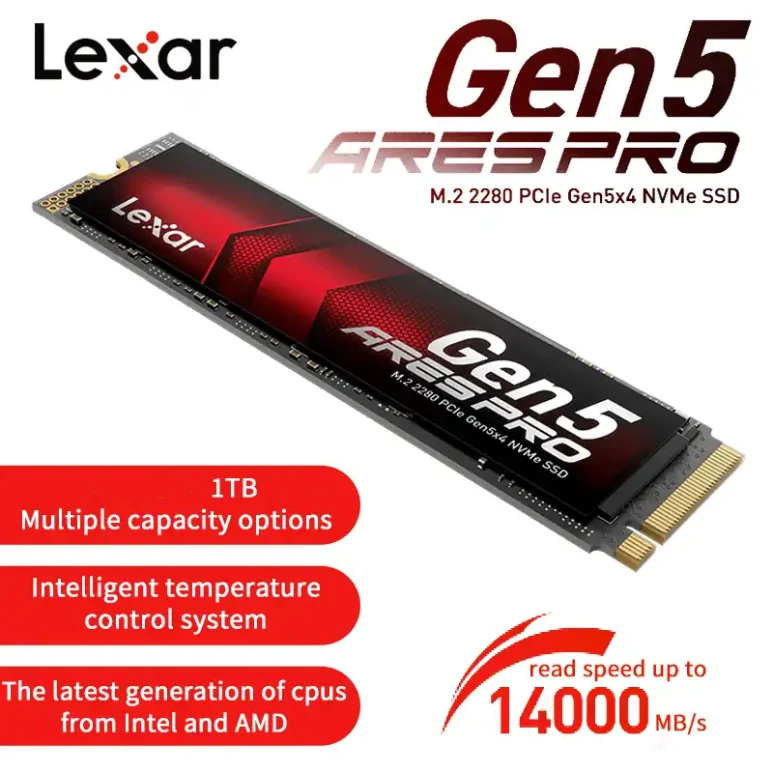 SSD M.2 NVME LEXAR ARES PRO GEN5 1TO 14000MB/s