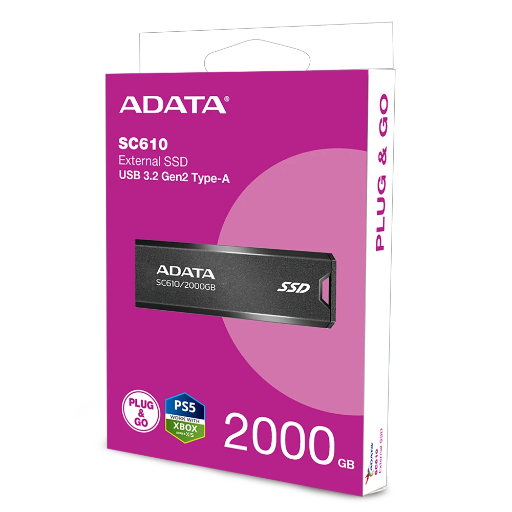 SSD EXTERNE ADATA 2TO SC610 USB3.2 TYPE A (Compatible PS5 - XBOX)