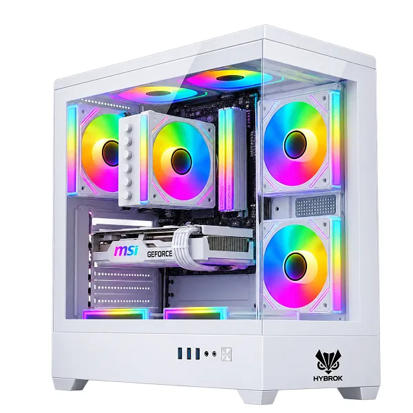 HYBROK MOON GLASS PANEL WHITE 4 FAN ARGB